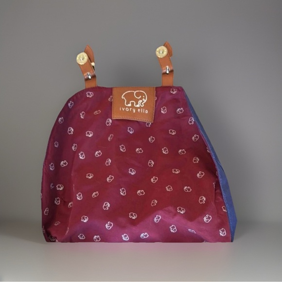 Ivory Ella Varsity Backpack | Navy & Wine | Laptop Compatible - Picture 3 of 3